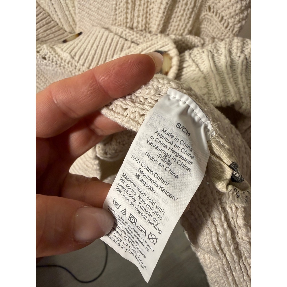Madewell cardigan pointelle bone neutral 3 button essential knitwear capsule SM - Picture 6 of 8